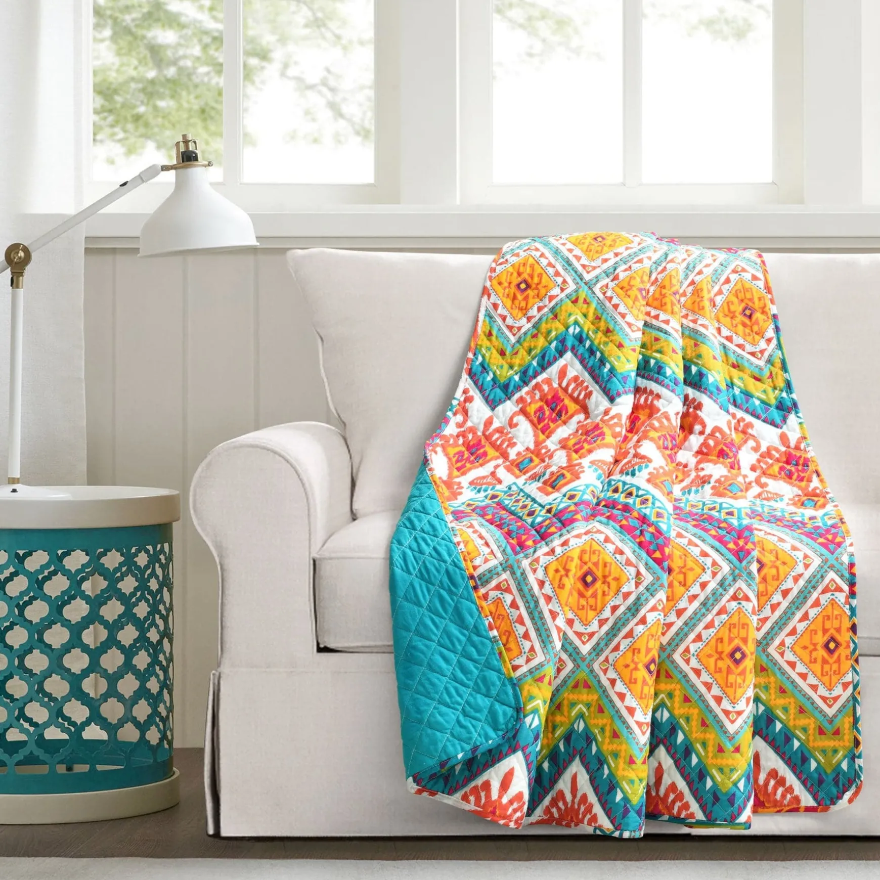 Boho Chevron Reversible Cotton Throw
