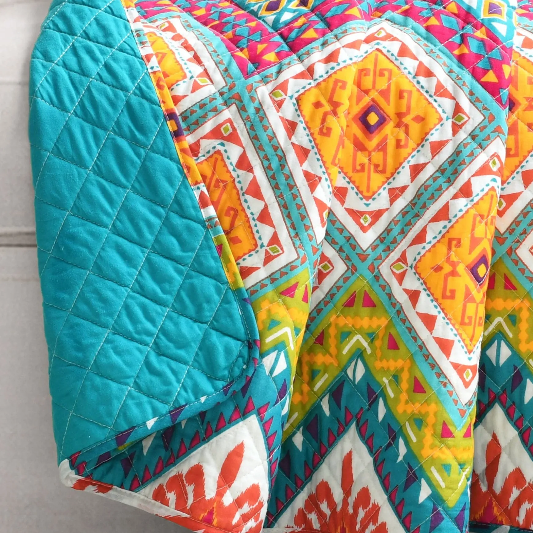 Boho Chevron Reversible Cotton Throw