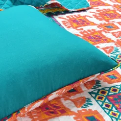 Boho Chevron Reversible Cotton Quilt 3 Piece Set