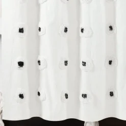 Boho Circle Tufted Yarn Dyed Recycled Cotton Blend Shower Curtain