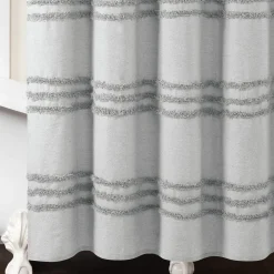 Boho Kendra Tufted Yarn Dyed Recycled Cotton Blend Shower Curtain
