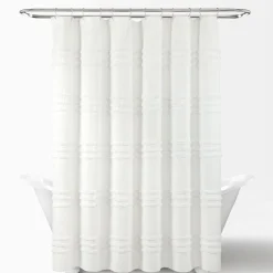 Boho Kendra Tufted Yarn Dyed Recycled Cotton Blend Shower Curtain