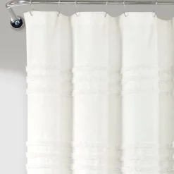 Boho Kendra Tufted Yarn Dyed Recycled Cotton Blend Shower Curtain