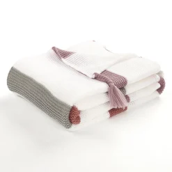 Boho Knitted Braided Tassel Throw