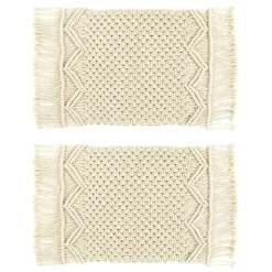 Boho Macrame Indoor/Outdoor Placemat 2-Pack Set