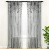 Boho Macrame Leaf Cotton Window Curtain