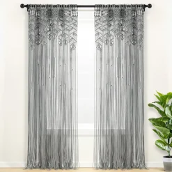 Boho Macrame Leaf Cotton Window Curtain