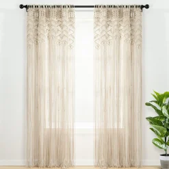 Boho Macrame Leaf Cotton Window Curtain