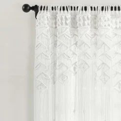 Boho Macrame Leaf Cotton Window Curtain