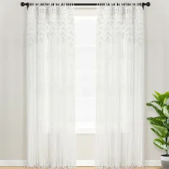 Boho Macrame Leaf Cotton Window Curtain
