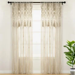 Boho Macrame Tassel Cotton Window Curtain