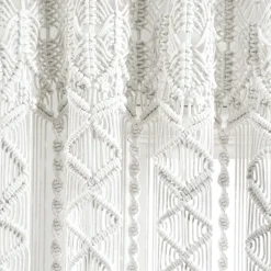 Boho Macrame Textured Cotton Window Curtain