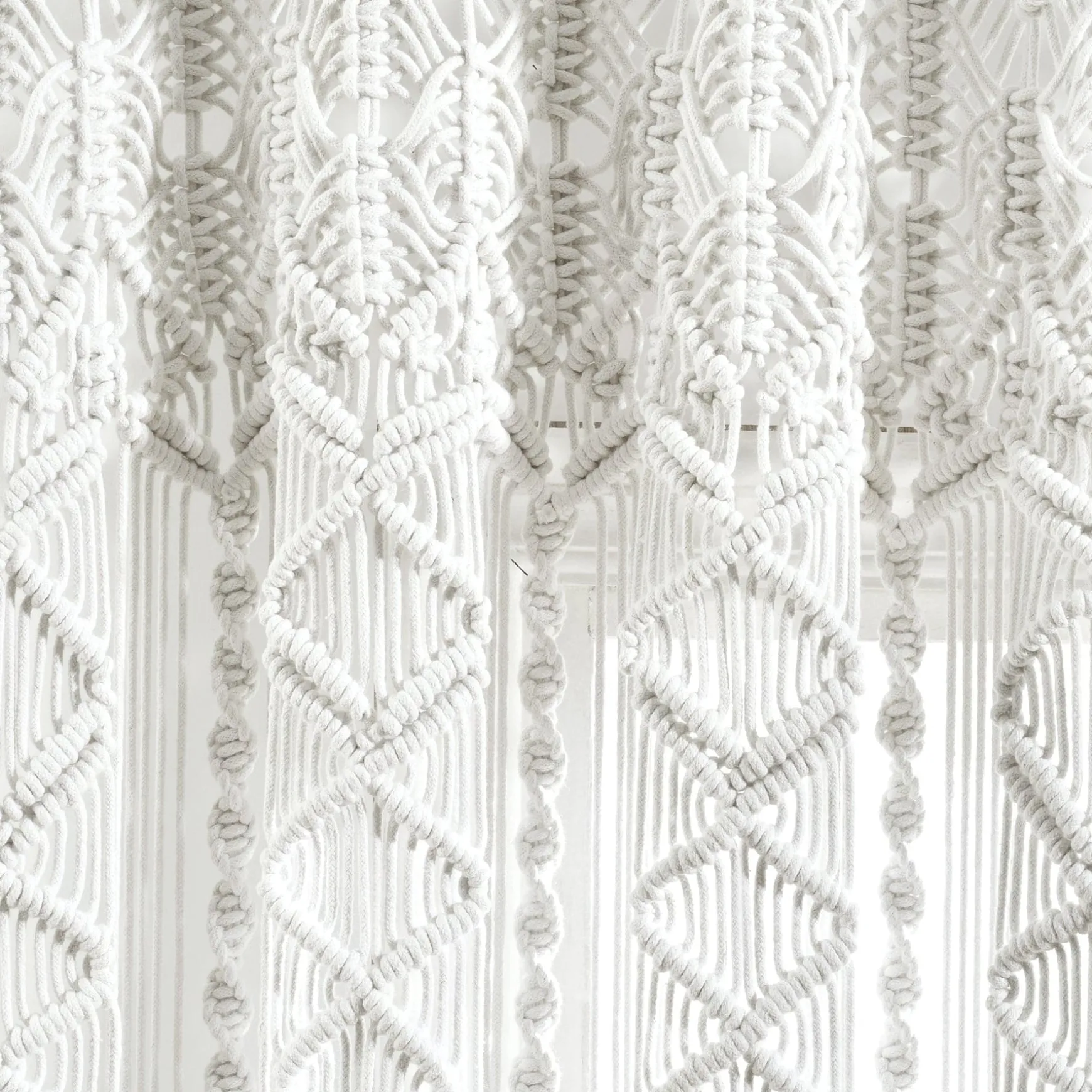 Boho Macrame Textured Cotton Window Curtain