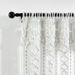 Boho Macrame Textured Cotton Window Curtain