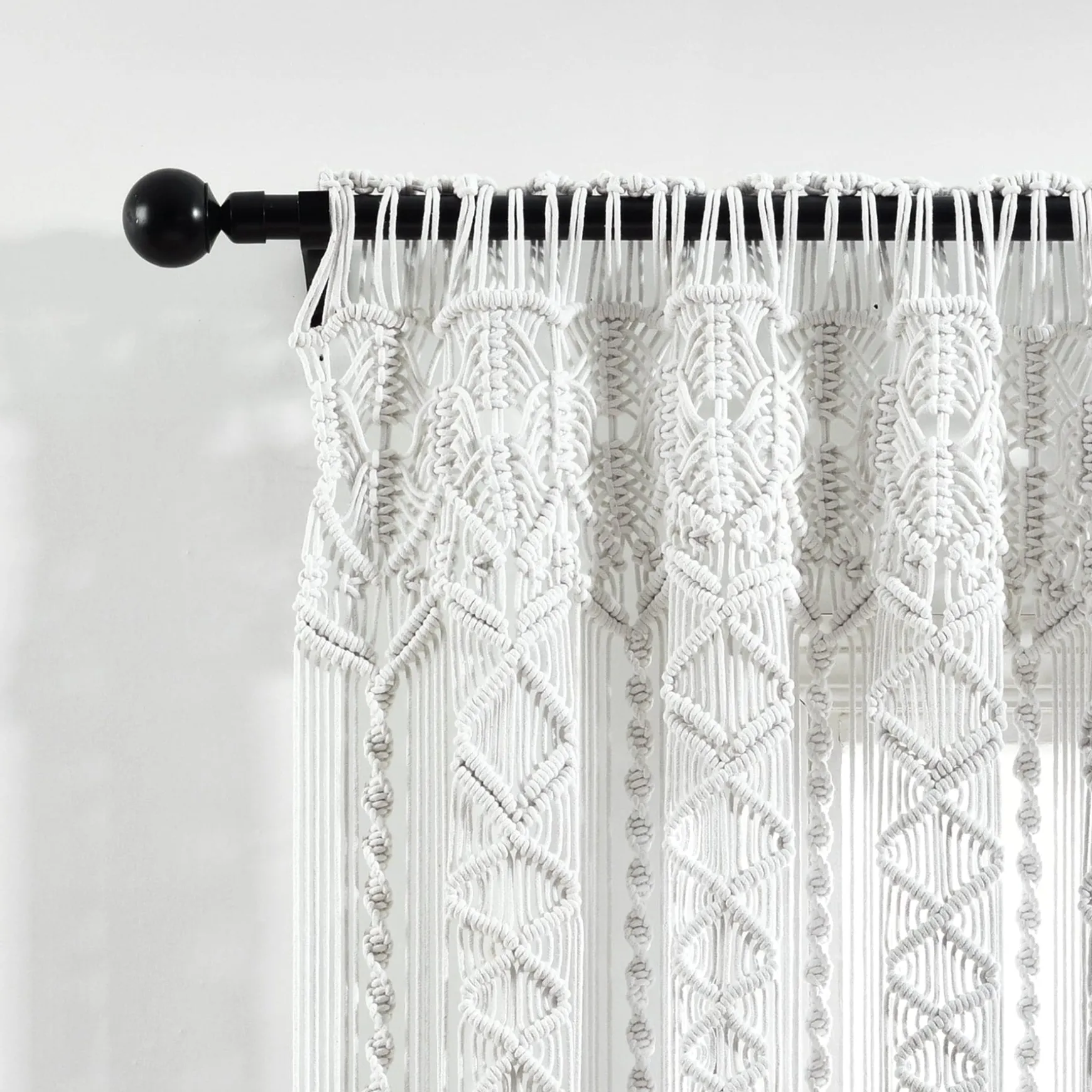 Boho Macrame Textured Cotton Window Curtain