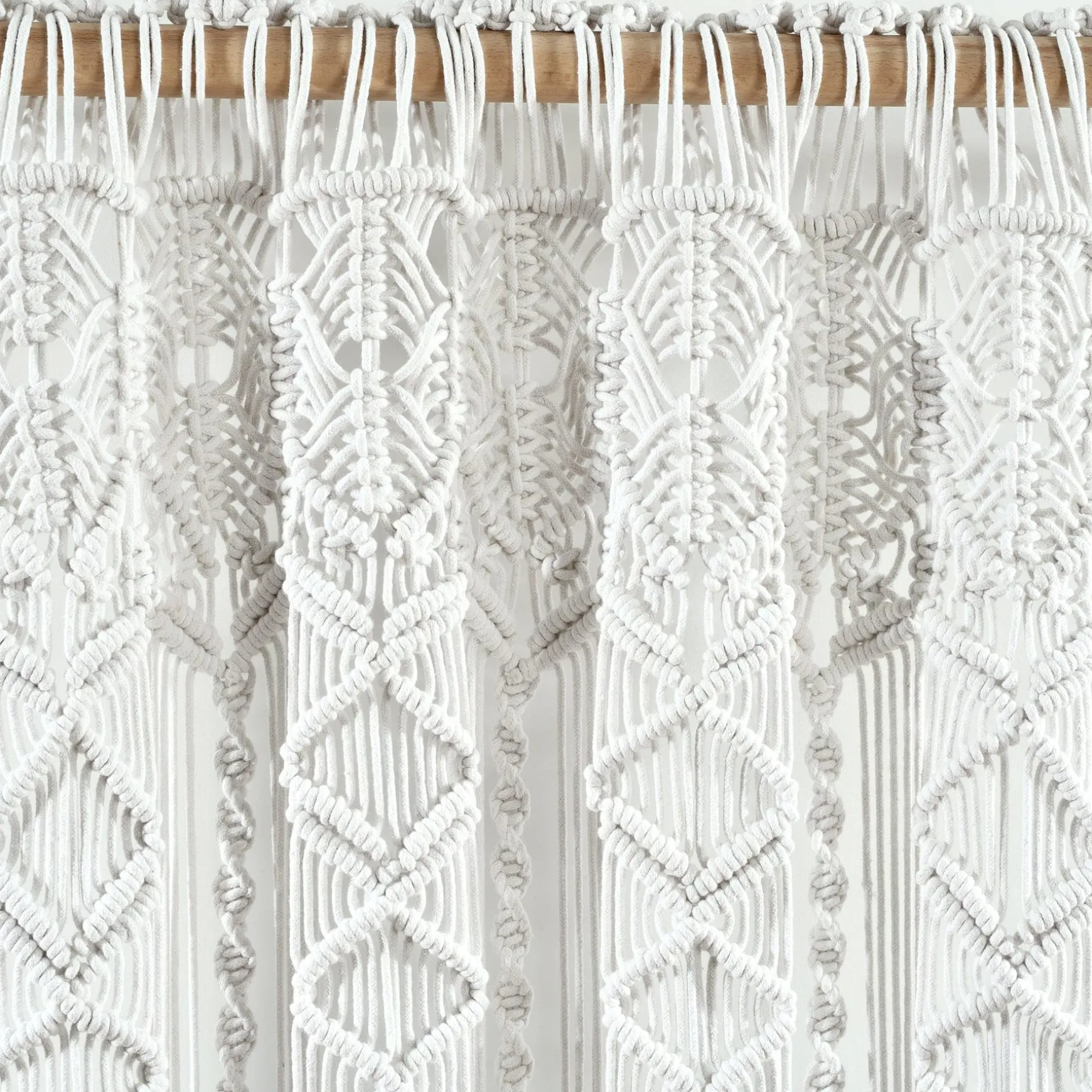 Boho Macrame Textured Cotton Window Curtain