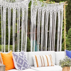 Boho Macrame Textured Indoor/Outdoor Window Curtain