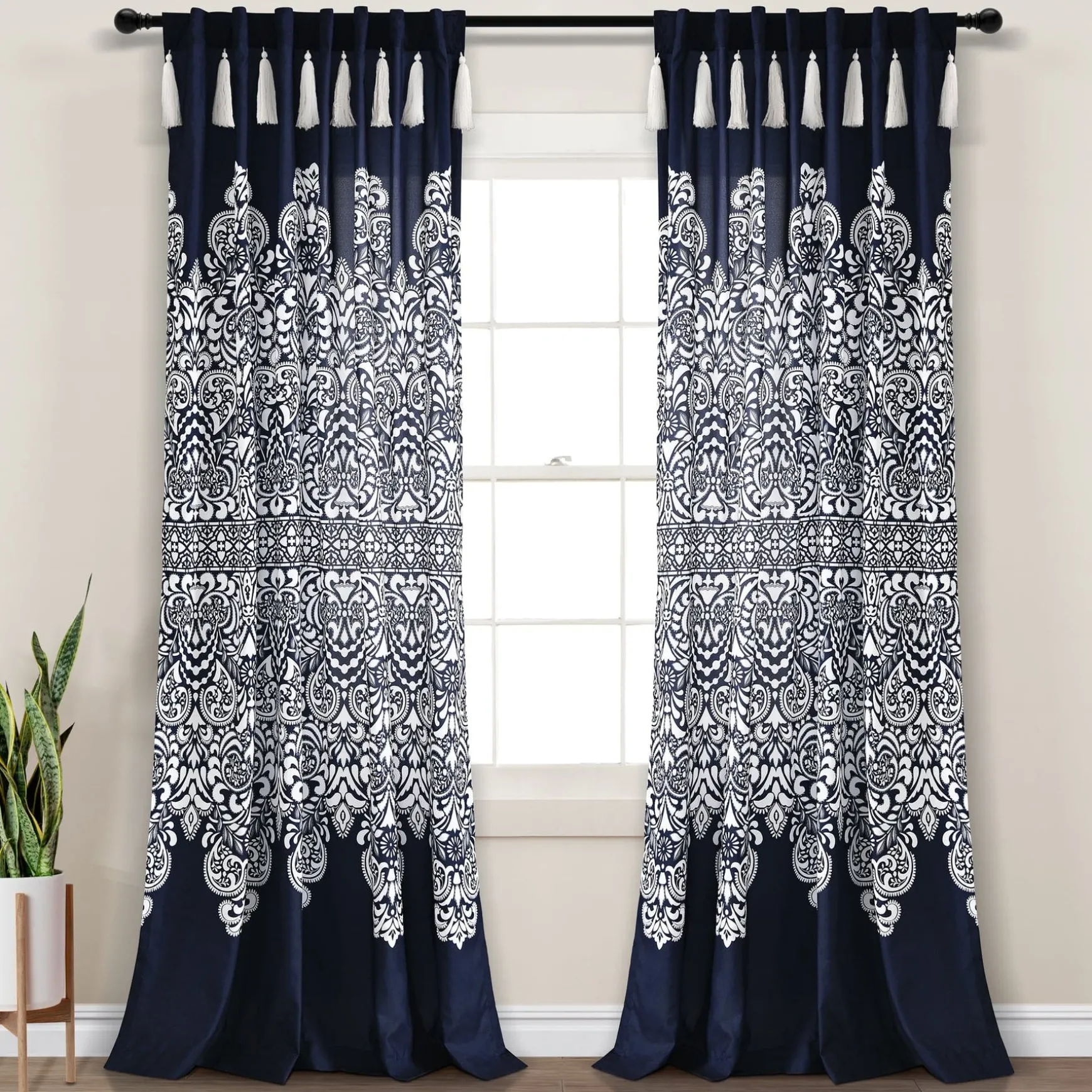 Boho Medallion Window Curtain Panel Set