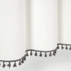 Boho Melora Tassel Yarn Dyed Recycled Cotton Blend Shower Curtain