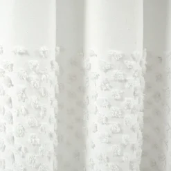 Boho Polka Dot Yarn Dyed Recycled Cotton Blend Shower Curtain