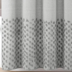 Boho Polka Dot Yarn Dyed Recycled Cotton Blend Shower Curtain