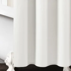 Boho Pom Pom Tassel Faux Linen Shower Curtain