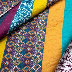 Boho Stripe 3 Piece Quilt Set