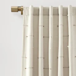 Boho Stripe Clip Jacquard Window Curtain Panel Set