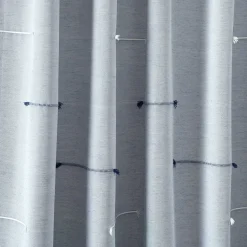 Boho Stripe Clip Jacquard Window Curtain Panel Set