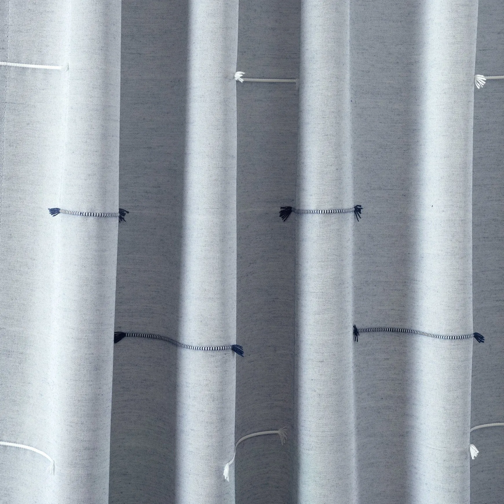 Boho Stripe Clip Jacquard Window Curtain Panel Set