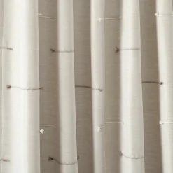 Boho Stripe Clip Jacquard Window Curtain Panel Set