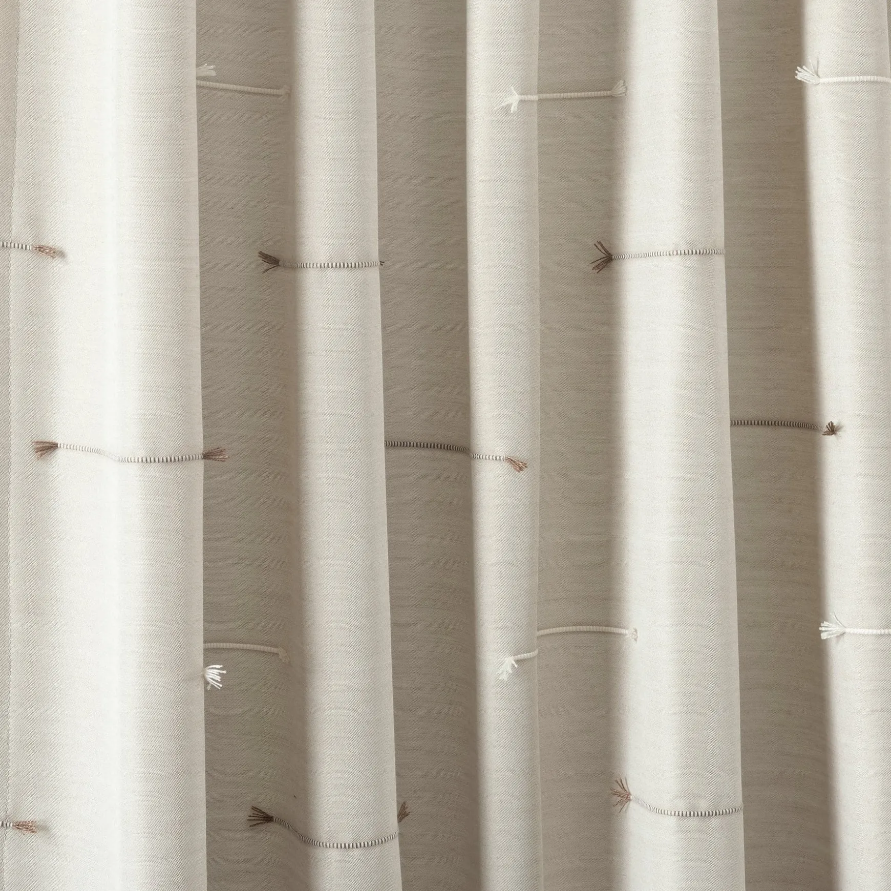 Boho Stripe Clip Jacquard Window Curtain Panel Set