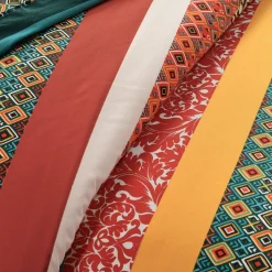 Boho Stripe Cotton Reversible Duvet Cover Set