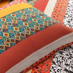 Boho Stripe Cotton Reversible Duvet Cover Set