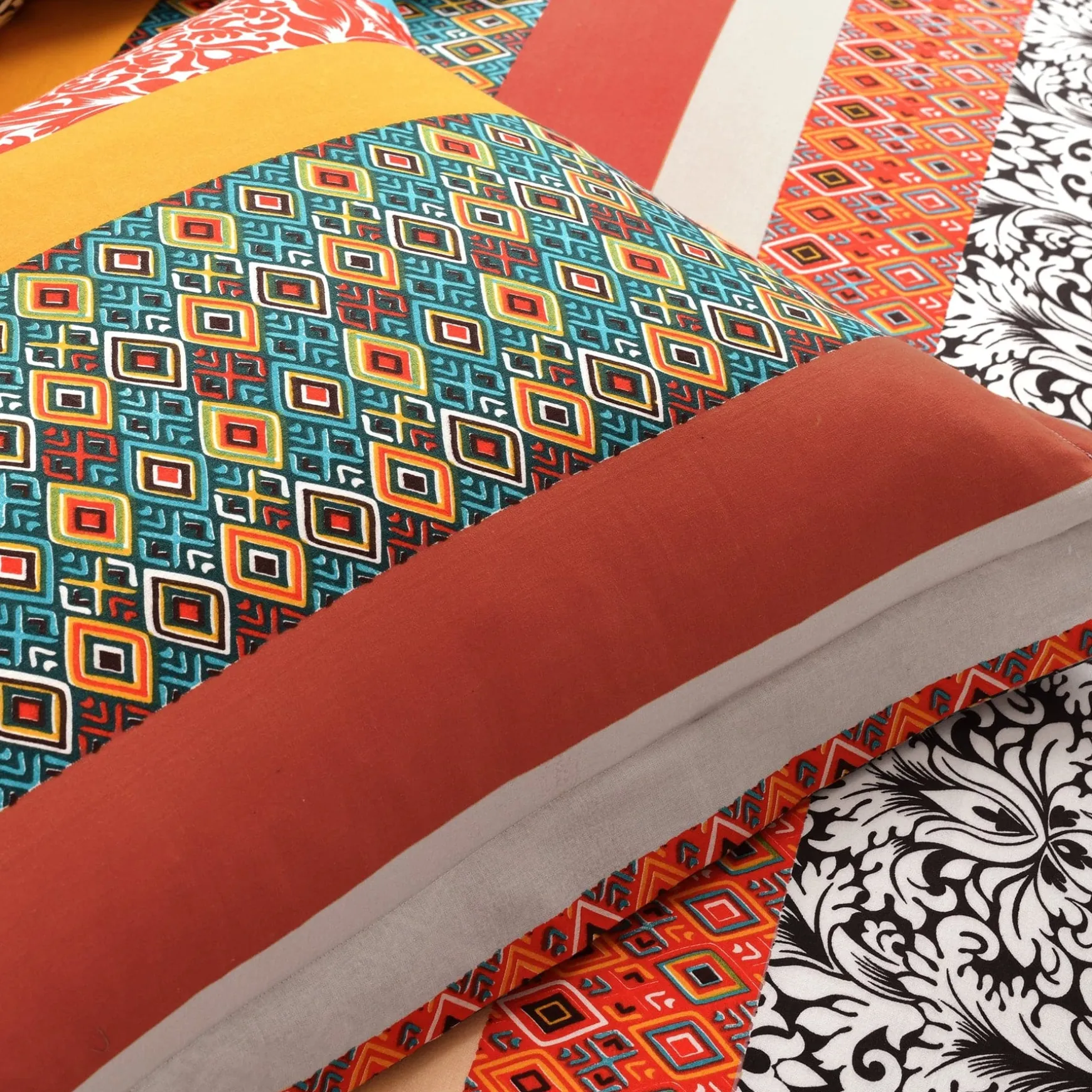 Boho Stripe Cotton Reversible Duvet Cover Set