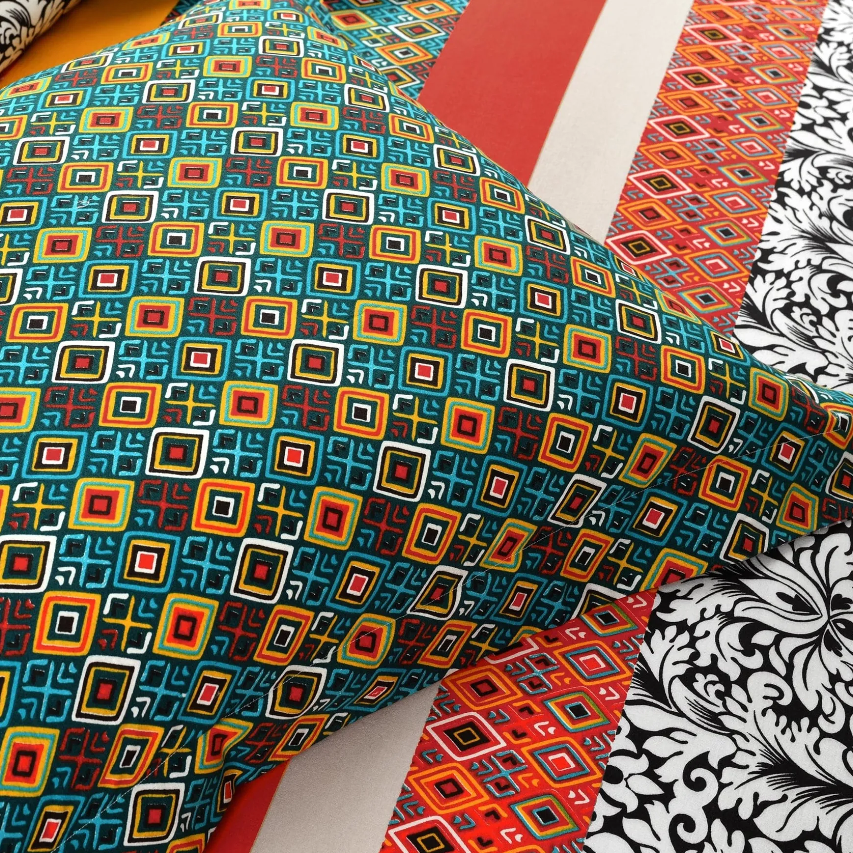 Boho Stripe Cotton Reversible Duvet Cover Set