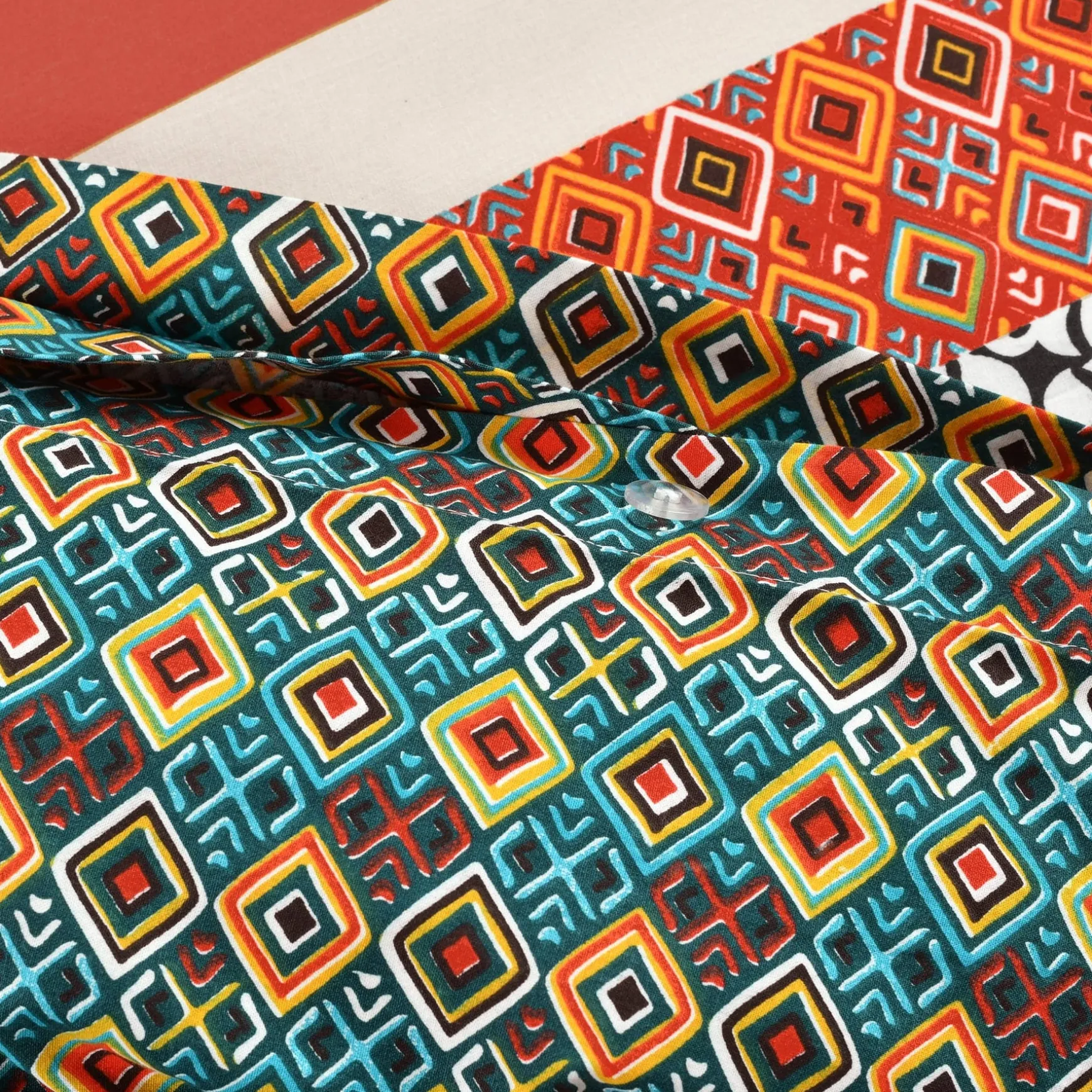 Boho Stripe Cotton Reversible Duvet Cover Set