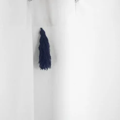 Boho Tassel Stripe Yarn Dyed Recycled Cotton Blend Shower Curtain