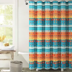 Boho Watercolor Border Shower Curtain