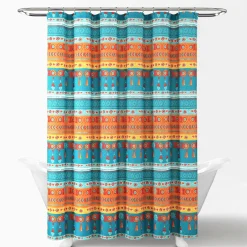 Boho Watercolor Border Shower Curtain