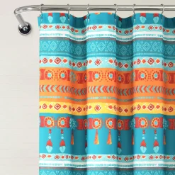 Boho Watercolor Border Shower Curtain