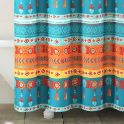 Boho Watercolor Border Shower Curtain