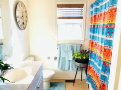 Boho Watercolor Border Shower Curtain