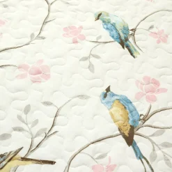 Botanical Bird & Flower Quilt 3 Piece Set