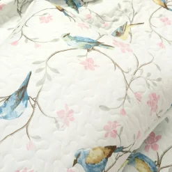 Botanical Bird & Flower Quilt 3 Piece Set