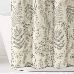 Botanical Dreams Linen Textured Shower Curtain