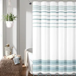 Breezy Chic Tassel Jacquard Recycled Cotton Shower Curtain