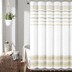 Breezy Chic Tassel Jacquard Recycled Cotton Shower Curtain