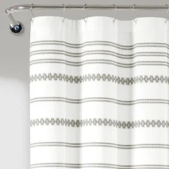 Breezy Chic Tassel Jacquard Recycled Cotton Shower Curtain