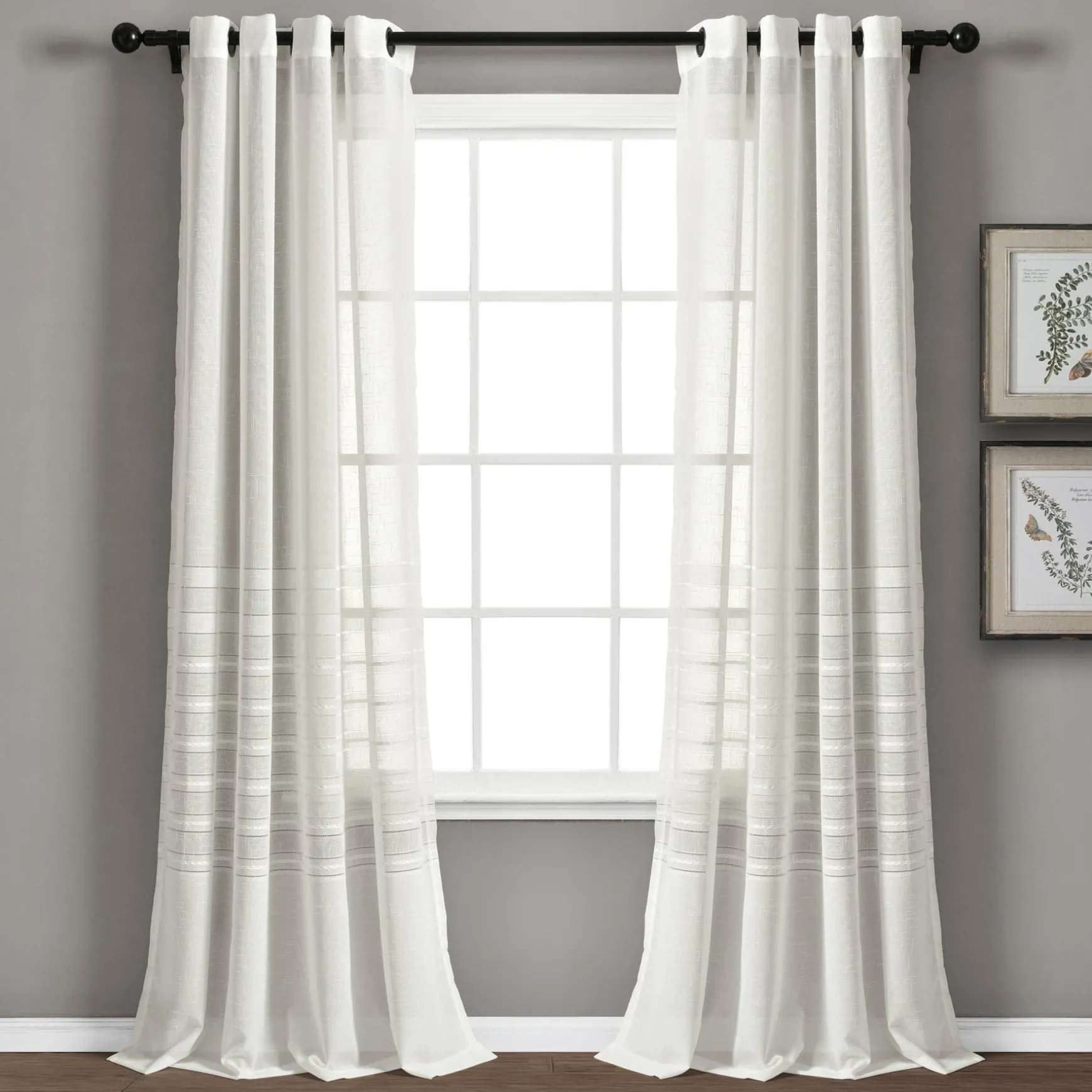 Bridie Grommet Sheer Window Curtain Panel Set